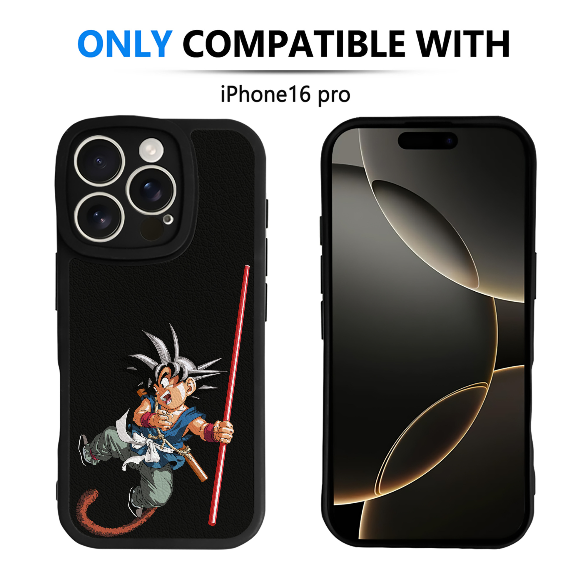 （画像用） ドラゴンボール 孫悟空（そん ごくう）Son Goku カカロット DRAGON BALL Kakarotto 【iPhone 16シリーズ対応】シリコンスマホケース（レザー調） 材質：シリコン